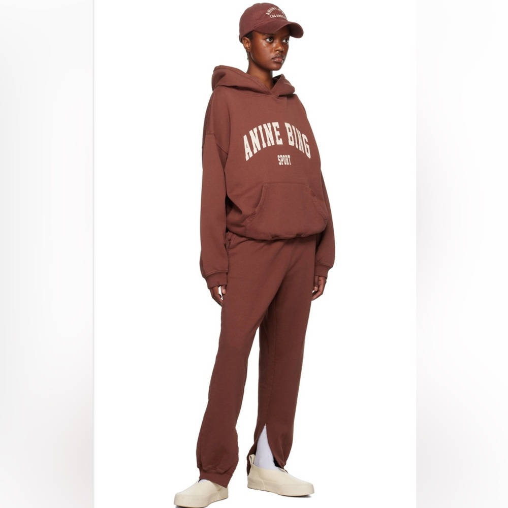 ANINE BING Burgundy Harvey Sweatshirt and Tyler Joggers